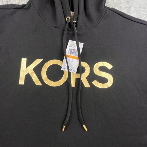 Michael Kors Hoodie Men's Small Black Spell Out Streetwear Preppy QF451NE4MT - Picture 10 of 14